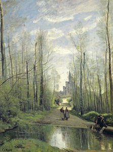 The Church at Marissel, 1866 by Jean Baptiste Camille Corot